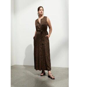 NWT Banana Republic Utility Maxi Dress XSP Giraffe Print F723